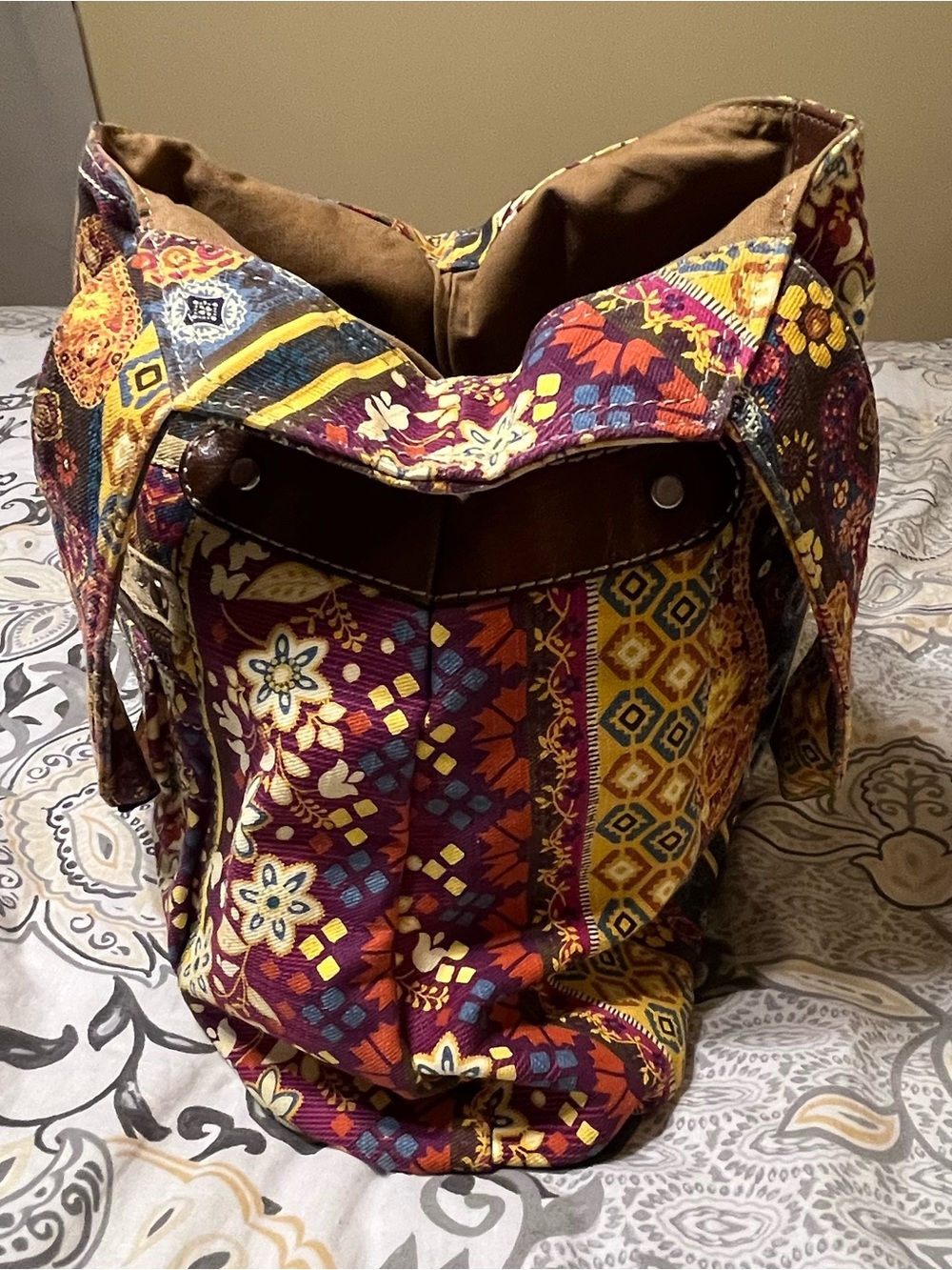 FOSSIL Long Live Vintage Paisley/Floral Canvas Shoulder Bag - Picture 11 of 16